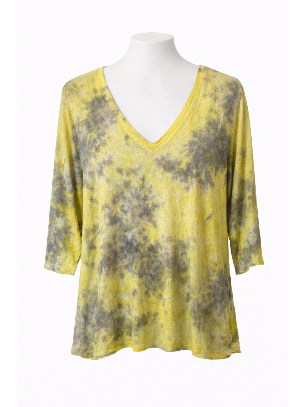 Watercolor Batwing Sleeve Blouse Womens Lightweight Butter Yellow Small Maronie